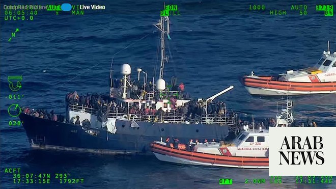 Italy’s coast guard works to rescue 1,200 migrants drifting at sea