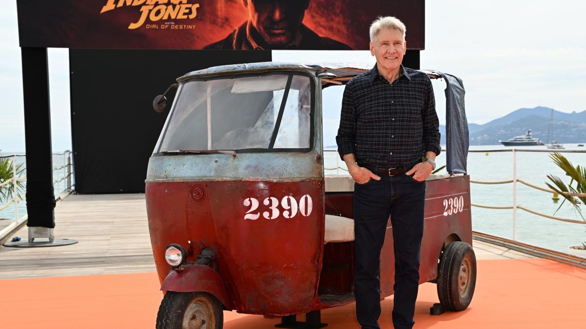 Harrison Ford poses at Cannes ahead of world premiere for new Indiana Jones film