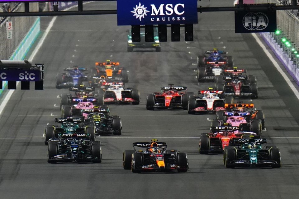 Perez holds off Verstappen’s charge to win Saudi Arabian GP