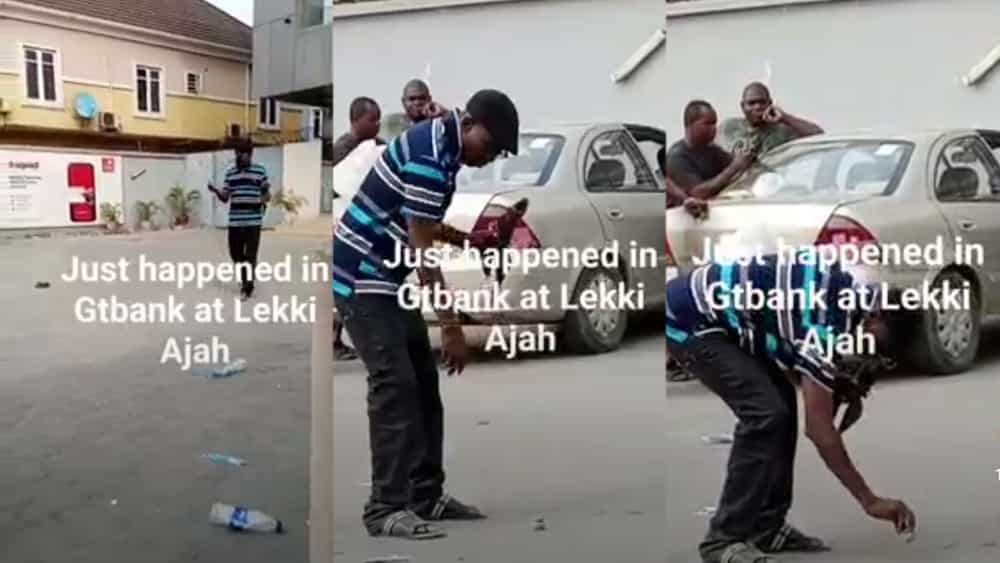 “The pressure is getting werser” Frustrated Nigerian Man Storms Bank with “Juju” to Demand Cash