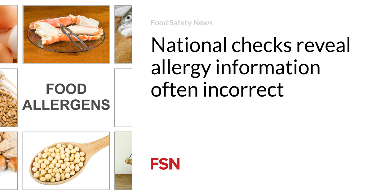 National checks reveal allergy information often incorrect