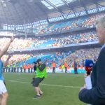 Erling Haaland leaves on-pitch interview with Geoff Shreeves to dance with Man City fans in hilarious moment