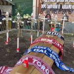 Napoli fans stage bizarre ‘funeral’ ahead of Serie A title triumph and plan to celebrate in Mount Vesuvius volcano