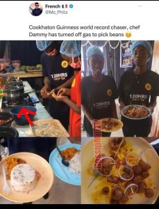 Chef Damilola Has Vowed To Set a New Guinness World Record for the longest Hours of Marathon Cooking Over Hilda Baci Record