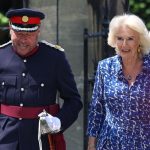 Queen Camilla dons blue £685 Samantha Sung dress to visit the Garden Museum today