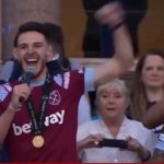 Video: West Ham captain Declan Rice’s x-rated speech is captured live on BBC News