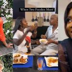 Hilarious moment influencer Enioluwa frowned at Mercy Johnson for picking meat from his food (video)