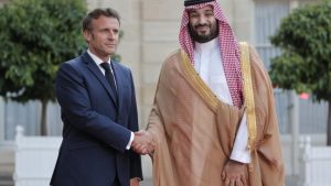 Rebranded Saudi crown prince meets Macron as rights groups decry ‘hypocrisy’