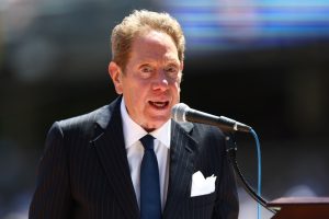 John Sterling plunked by foul ball during Yankees-Red Sox game