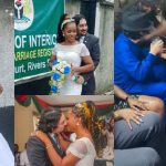 “Finally, we made it” – American man flies down to Nigeria to wed young lover one year after meeting on dating app (Video)