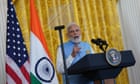 Joe Biden and Narendra Modi quizzed on human rights in India during US visit – video