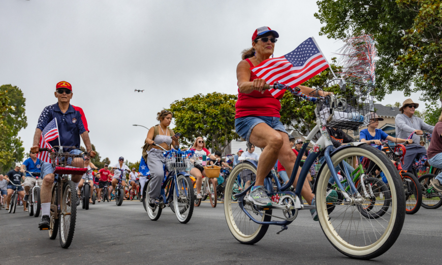 Thousands on Bicycles Kick Off Fourth of July Celebrations in Huntington Beach