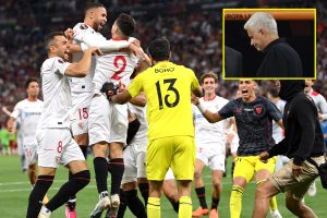 Jose Mourinho gives Europa League runners-up medal to young fan as Sevilla end Roma manager’s perfect record