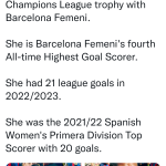 Asisat Oshoala wins second Womenâs Champions League title with Barcelona to become Africa’s most decorated footballer of all time