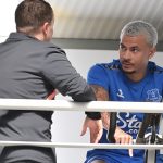 Dele Alli makes a point to Sean Dyche on return to Everton for pre-season training