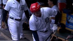 Tigers’ Torkelson takes Strider’s 99 MPH fastball deep, then celebrates hockey style