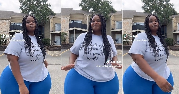 “Her husband is lucky” – Pretty woman with perfect physique goes viral after dancing on the road (Video)