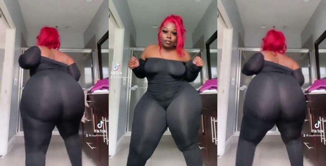 “Waiting be this”  – Reactions As Th¡ck lady causes confusion as she sh!kes her b!ckside in a trending video (Watch)