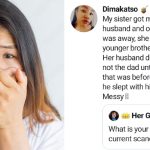 “My sister slept with her husband’s younger brother and got pregnant” – South African lady reveals her family’s wildest scandal