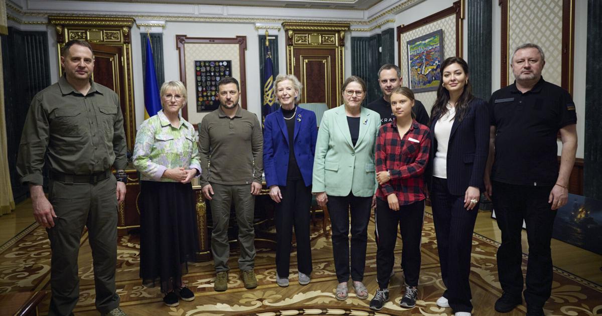 Ukraine’s Zelenskyy meets Greta Thunberg and others to address the war’s effect on ecology