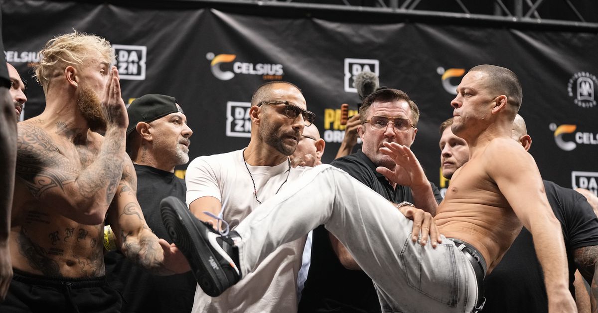 Jake Paul, Nate Diaz exchange words in final faceoff: ‘Don’t forget, this motherf***** can’t really fight’