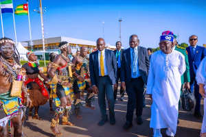 Tinubu arrives Guinea-Bissau, visits Nigerian troops