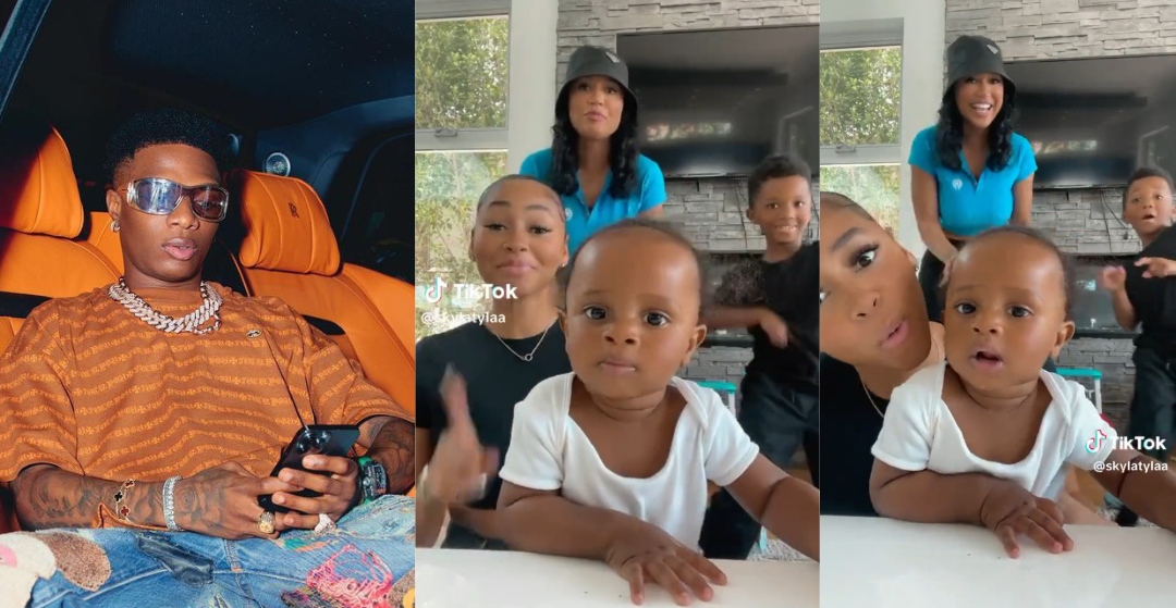 “Wizzy dey produce” — Dance video of Wizkid’s children with Mom melt hearts (Watch)