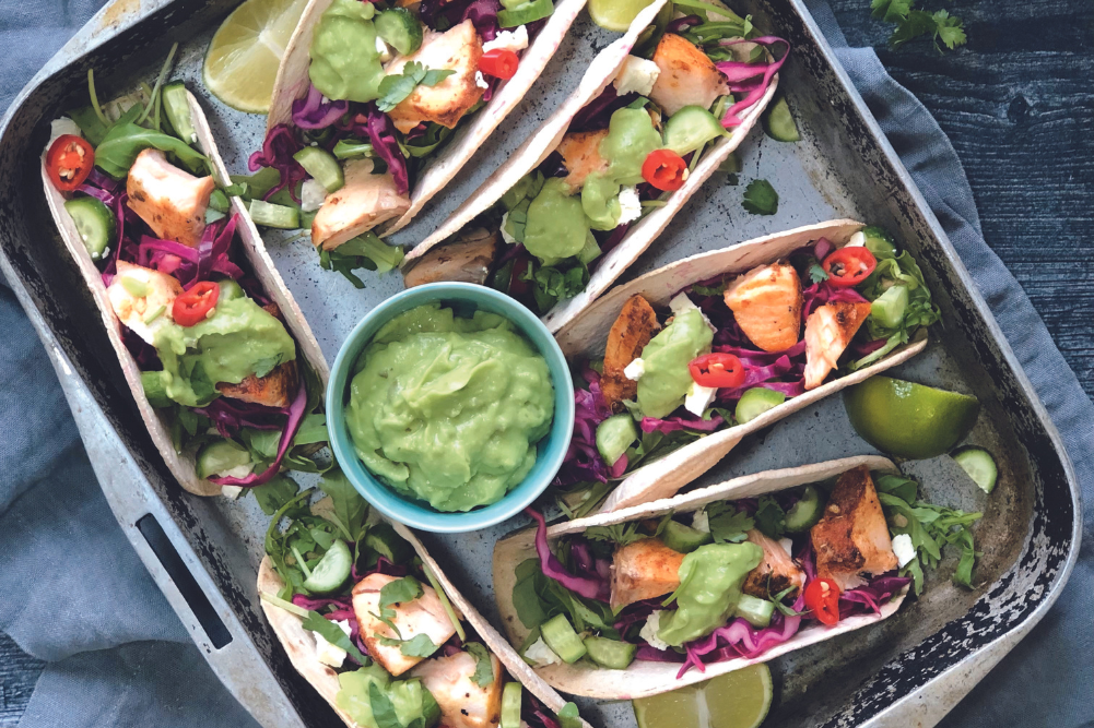 Spicy Salmon Tacos