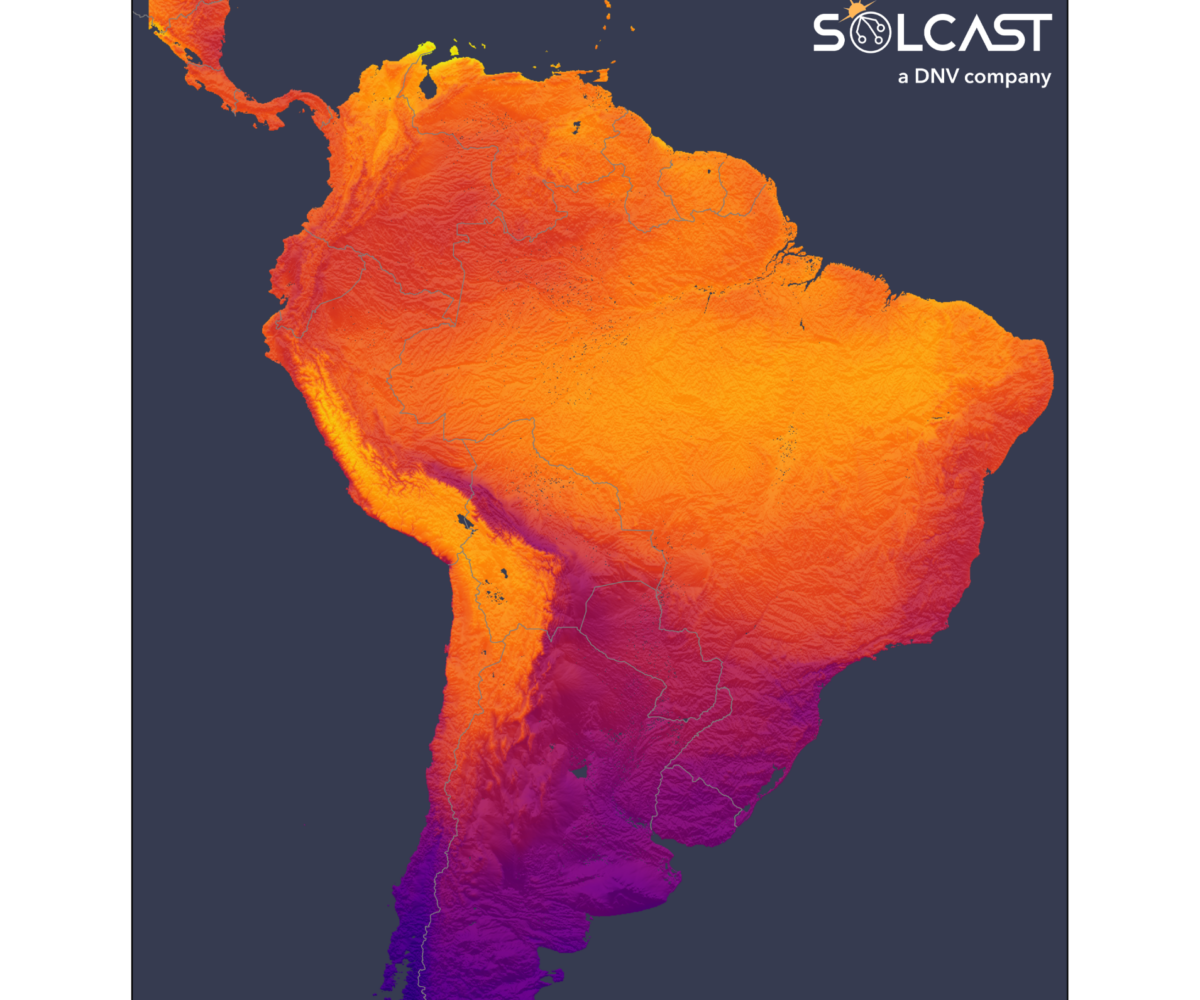 July’s irradiance up in most of South America, down east of the Andes