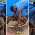 “It Costs N2.5 Million in Abuja”: Nigerian Fisherman Displays 2 Huge Fishes for Sale, Video Causes Stir