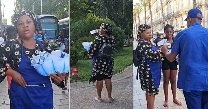 Watch trending video of Nigerian woman hawking water in Europe