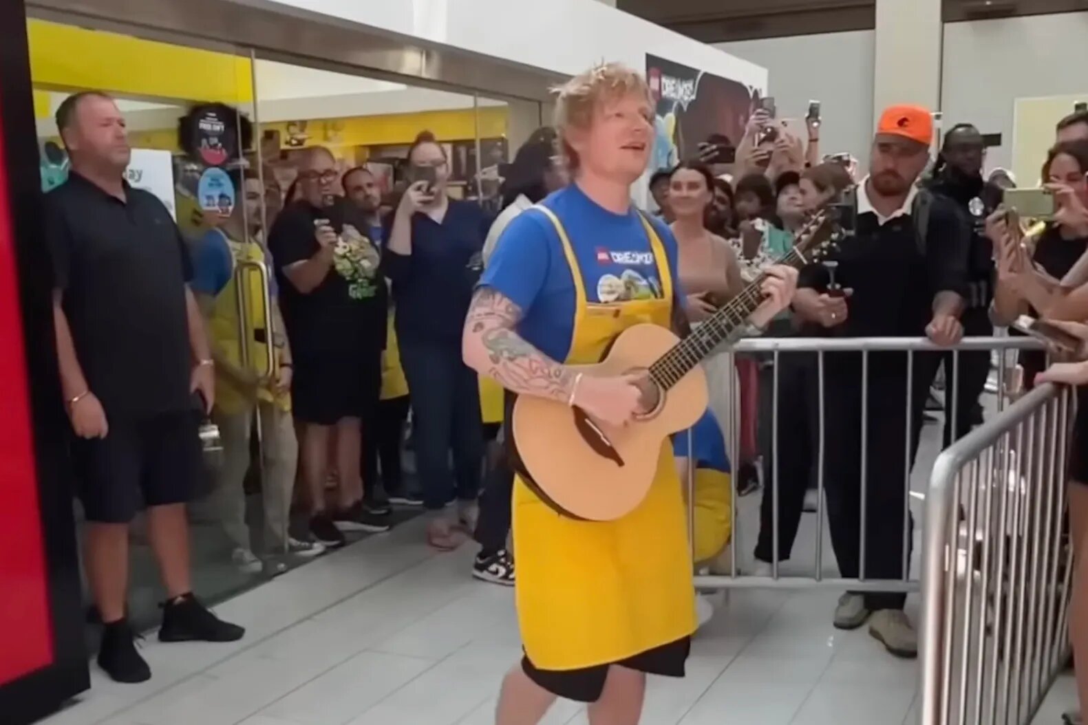 Ed Sheeran Played ‘Lego House’ Outside a Lego Store