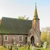 Pretty Gothic-style country church going to auction with pulpit, font and organ