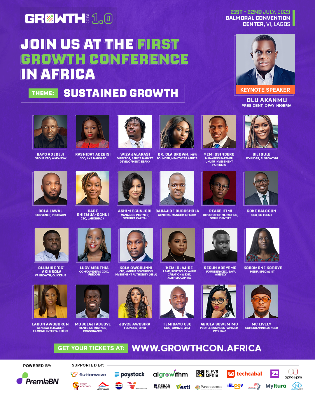 Premia Business Network, Set to Host GrowthCon 1.0, Africa’s First and Largest Growth-Focused Conference With 30+ Speakers and 500+ Attendees in Attendance