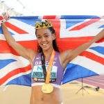 Katarina Johnson-Thompson times run to perfection for World heptathlon gold