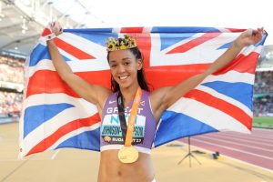 Katarina Johnson-Thompson times run to perfection for World heptathlon gold