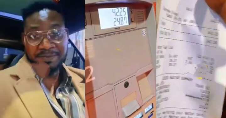 “Nigeria No Hard”: Abroad-Based Man Displays Selling Price of Fuel in UK, Video Causes Buzz Online