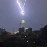 Watch: Saudi Arabia’s iconic clock tower struck by lightning, video goes viral