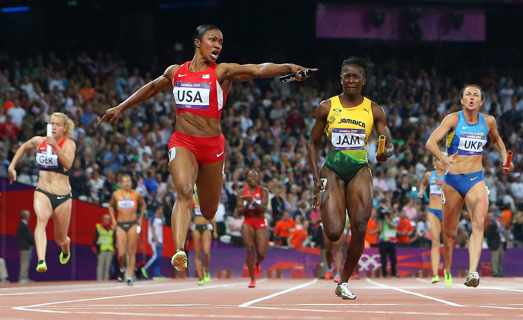 American Women Claim 4x100m Relay Title In Championship Record Fashion