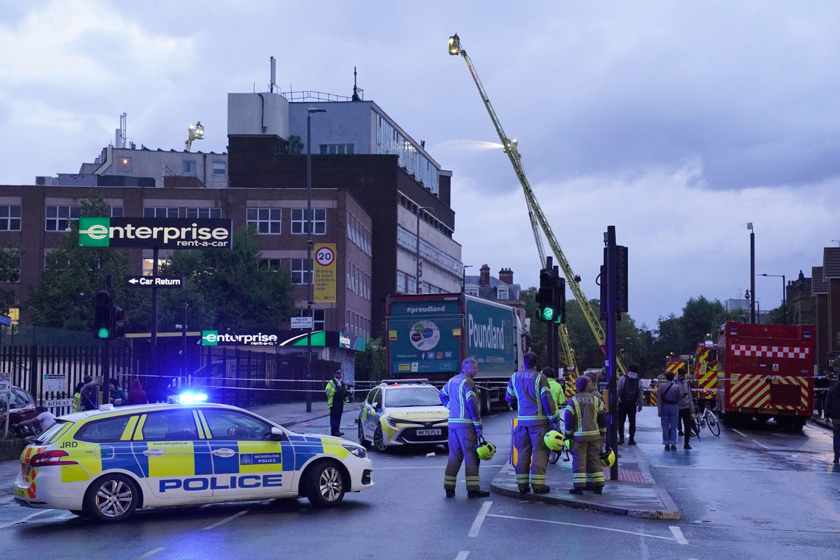 Huge fire causes widespread damage to building in east London as 100 firefighters called to blaze