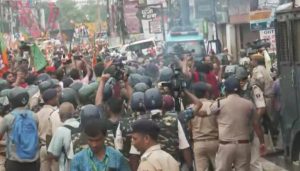 In pics: Chaos erupts in Patna as protesting BJP leaders face lathi-charge, water cannons | India News