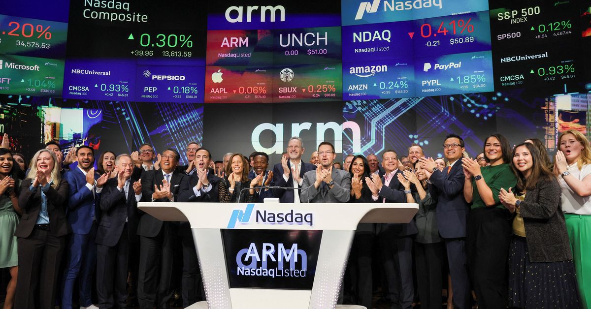 Arm jumps 18% in market debut to notch $60B valuation