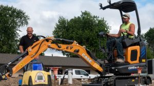 First all-electric CASE mini excavator goes to work in North America