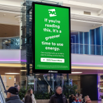 Ovo Energy OOH ad only appears when power network is using renewable energy