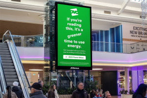 Ovo Energy OOH ad only appears when power network is using renewable energy