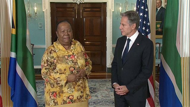 South Africa FM Naledi Pandor received in Washington by secretary of state Anthony Blinken