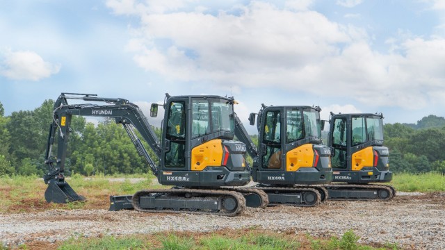 Three new Hyundai compact excavators feature low-emission engines