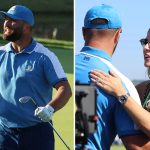 Ryder Cup hero Jon Rahm gets kiss from Wag Kelley Cahill as he fires Europe to huge lead