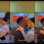 Trending video of a groom whose face got smeared by his wife’s make up after kissing at their civil wedding ceremony