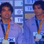 Neeraj Chopra gets emotional during medal ceremony at World Athletics Championships